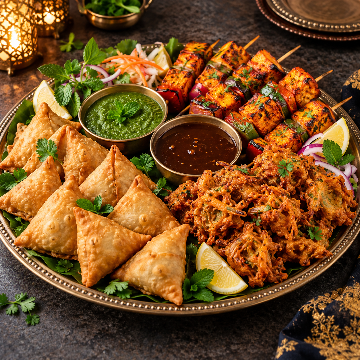 Indian appetizers for a birthday party